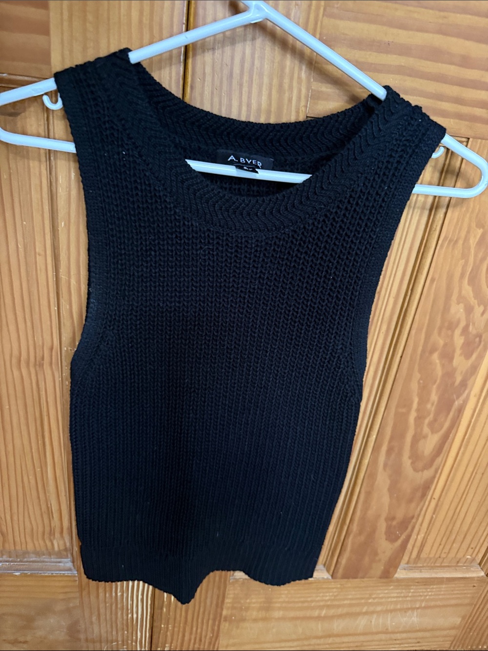 A. Byer Black Ribbed Knit Tank